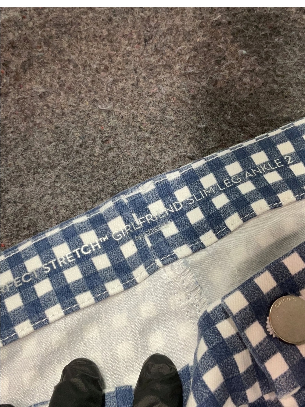 Chico’s Gingham Blue & White Pants - Picture 5 of 6